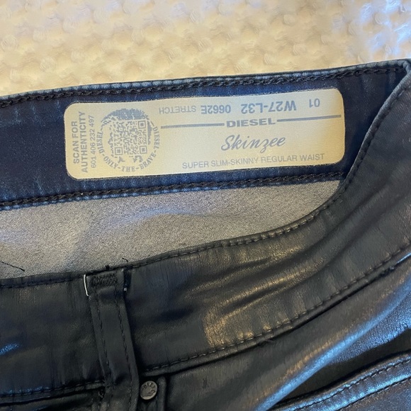 Diesel Black Leather Jeans - Picture 5 of 7